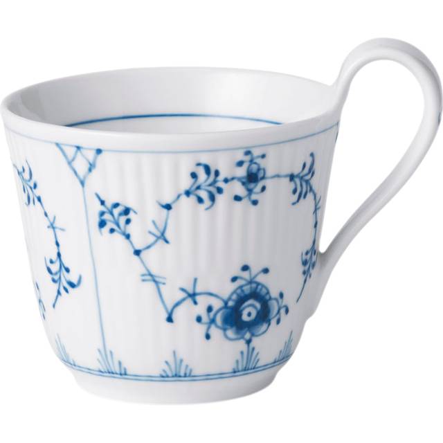 Royal Copenhagen Blue Fluted Plain High Handle Cup 24cl - 25 cl Muggar Med Öra Från Magasin - Hvid (25 cl)