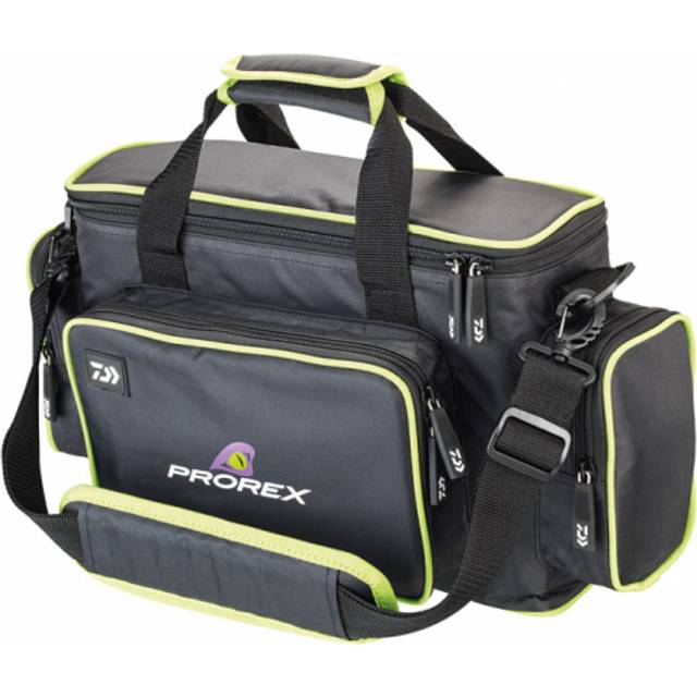 Daiwa Prorex Tackle betesväska medium inkl. 2 askar [38 x 14 x 24 cm] svart