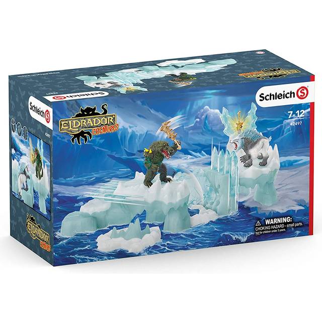 SCHLEICH Eldrador Creatures Attack on Ice Fortress Toy Playset - 42497 - White/Turquoise