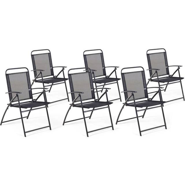 Set of 6 Garden Chairs LIVO Metal Black