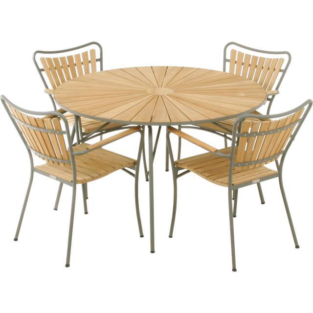 Marguerit trädgårdsbord/ø110cm + 4 stolar/Antracit