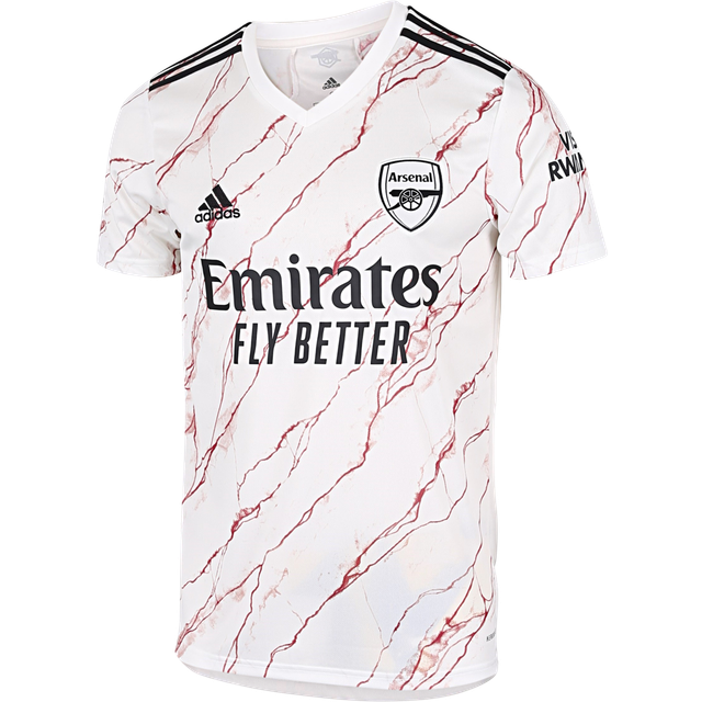 '20-'21 Arsenal Adidas Away Football Shirt Men's White Polyester