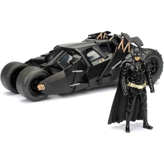 Jada Toys 253215005 - Batman Figur med The Dark Knight Batmobile 1:24 - Metallfigur Batman och Hans Batmobile Tumbler från The Dark Knight i Metall, 1:24, 21 cm, Från 8 år