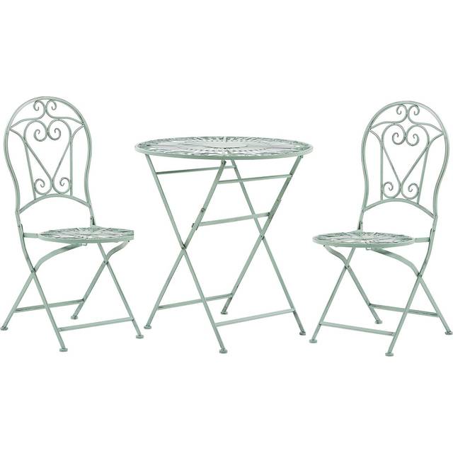 Bistro Set Folding TRENTO Metal Light Green