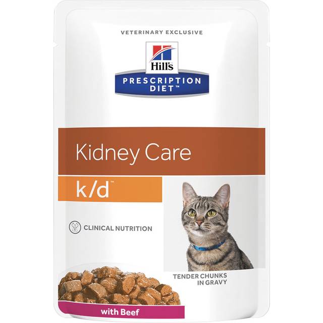 Hill's Prescription Diet Feline k/d Kidney Care Beef Pouch - Wet Cat Food 85 g x 12 st - Pouch