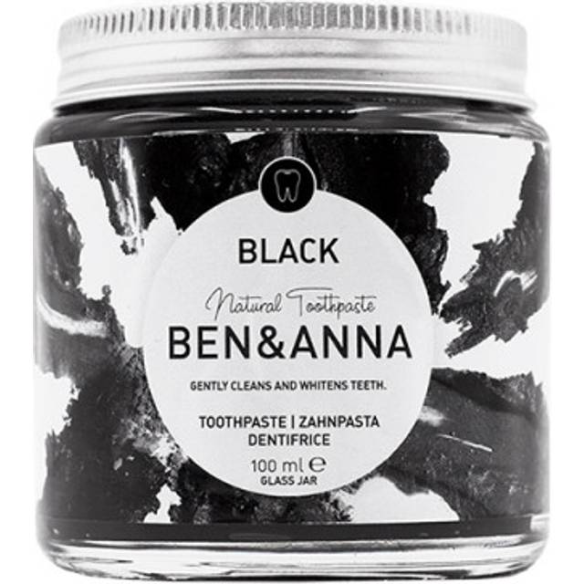 BEN&ANNA Natural Toothpaste Black tandkräm i en glasburk med aktivt kol 100 ml