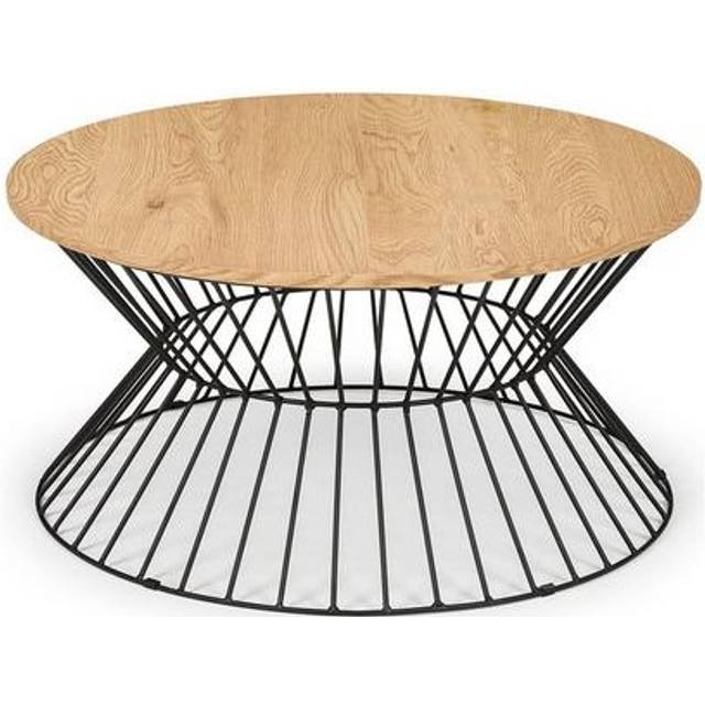 Jersey Round Wire Coffee Table - Oakwood - One Size - Julian Bowen