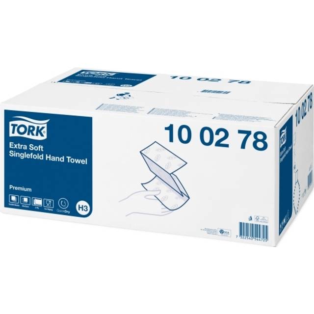 Tork extra mjuka Z-vikta pappershanddukar Premium 100278 - H3 handdukar för pappershandduksdispenser - särskilt absorberande, 2-lags, vit - 15 x 200 handdukar