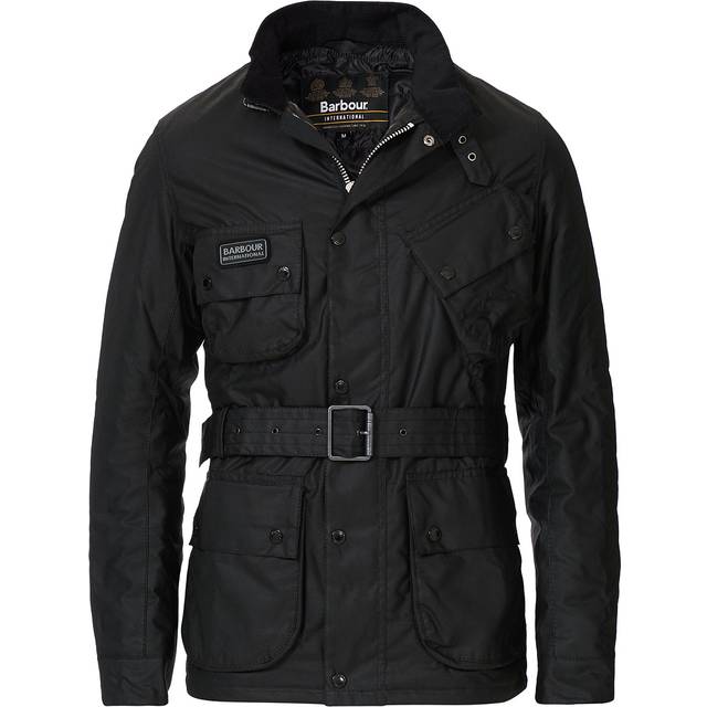 Barbour International Waxed Cotton Jacket - UK 6 - Black