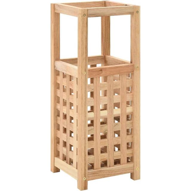 vidaXL Umbrella Stand Solid Walnut Wood 18x18x50 cm - Beige