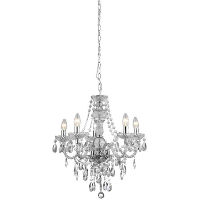 Searchlight 1455-5CL Marie Therese - 5 Light Ceiling Clear Glass/acryl