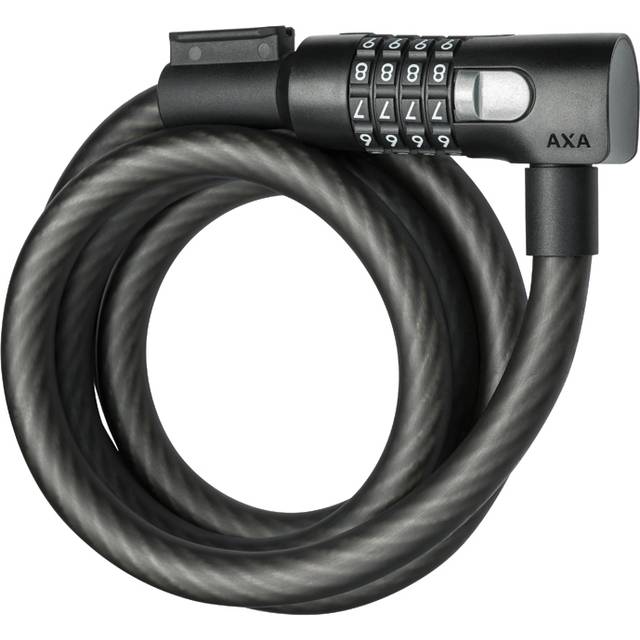 AXA Resolute Bike Security 4-Digit PIN Lock | 15mm x 180cm Cable | Stainless Steel with Matt Finish