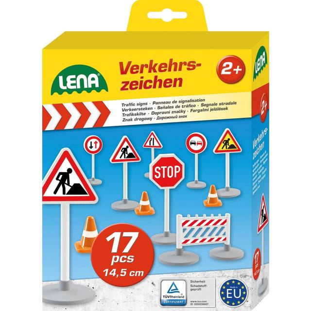 Lena 04440 Trafikskyltar Set för Barn, Flerfärgad, 17 Delar
