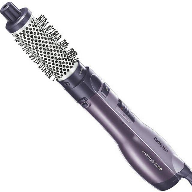 BaByliss Multistyle Varmluftsborste - Jonisk Anti-Frizz-teknik, Keramisk Teknologi, 4 tillbehör, Multi-Style Hårstylingverktyg, svart, AS121E