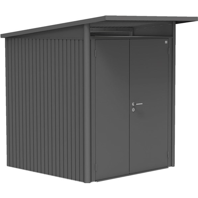 6x7 Biohort AvantGarde A1 Metal Shed - Double Door - Metallic Silver