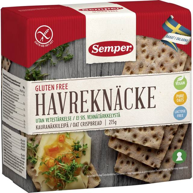 Semper glutenfritt och laktosfritt havreknäcke 215 g