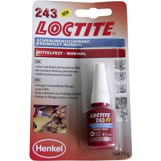 LOCTITE 1370555 243 Medium Strength Oil Tolerant Threadlocker 5ml