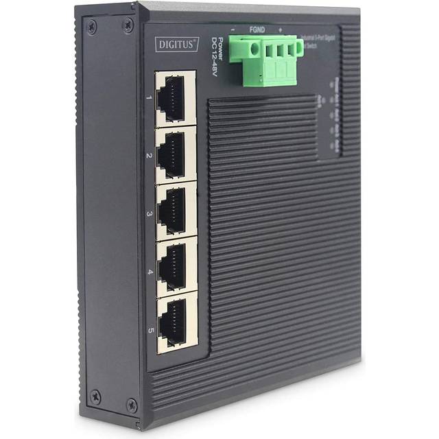 Industrial 5-Port Gigabit Flat Switch 5-port, DIN rail, extended temp. range