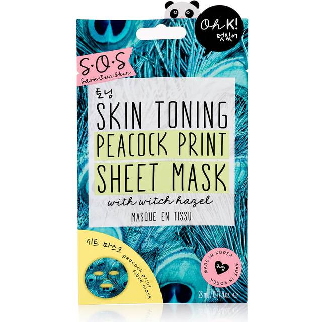 Oh K! SOS Skin Toning Peacock Print Sheet Mask