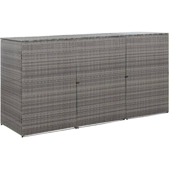 vidaXL Trippelt skjul för soptunnor antracit 229x78x120cm konstrotting