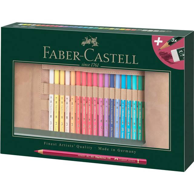Faber-Castell Polychromos Colour Pencils - Pencil Roll Set of 34 Pieces