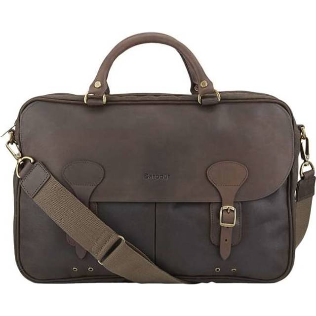 Barbour Lifestyle Wax Leather Briefcase Olive