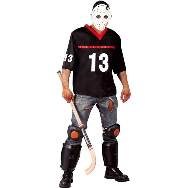 (multicoloured, M) Undead hockey player Halloween costume for men Horror killer Jason Size
