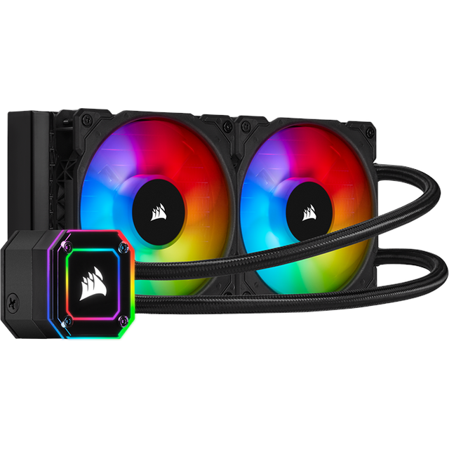 Corsair iCUE H100i ELITE CAPELLIX, 2x120mm, LGA1200/115x/2011/2066, AM2/AM3/AM4/TR4, aRGB - Svart