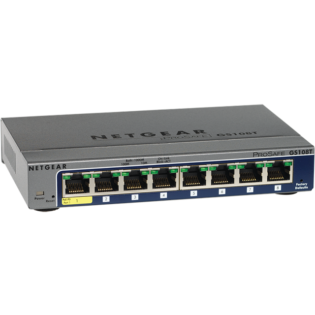 NETGEAR GS108T-300 Managed L2/L3/L4 Gigabit Ethernet (10/100/1000) Grey