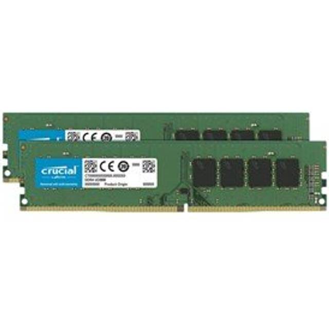 Crucial RAM 16GB Kit (2x8GB) DDR4 3200MHz CL22 (eller 2933MHz eller 2666MHz) Skrivbordsminne CT2K8G4DFRA32A