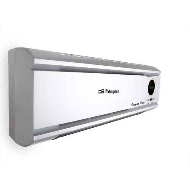 Orbegozo - SP 6500, väggfläktvärmare, 2000 W, med fjärrkontroll, överhettningsskydd, LED-panel, plast och keramik, silver