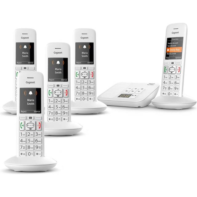 Siemens Gigaset Premium E390A Cordless Phone, Five Handsets with Big Buttons
