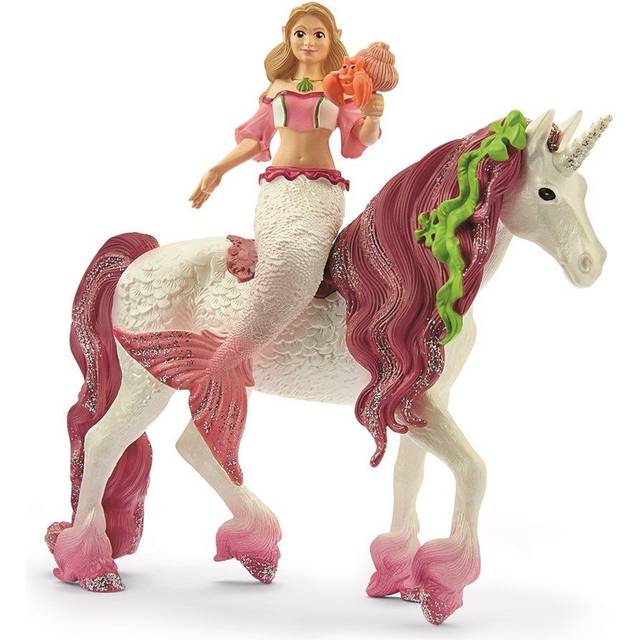 SCHLEICH Bayala Mermaid Feya on Underwater Unicorn Toy Figures