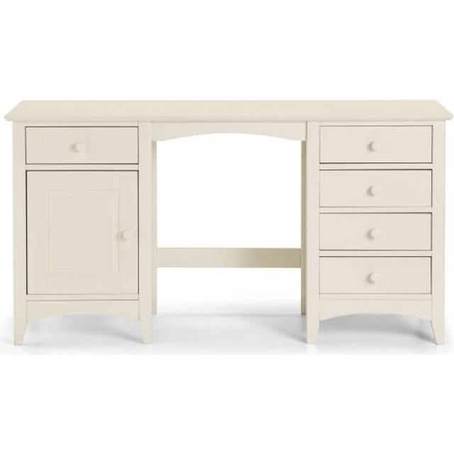 Julian Bowen Cameo Single Door 5 Drawer Stone White Dressing Table