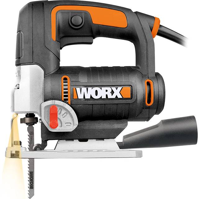 WORX WX479 750W Jigsaw,3 in one, Tool-Less Blade Change,4 Position Pendulum,Straight&Bevel&curvilinear Cutting, LED Light, Compact, Blade&Spanner&dust