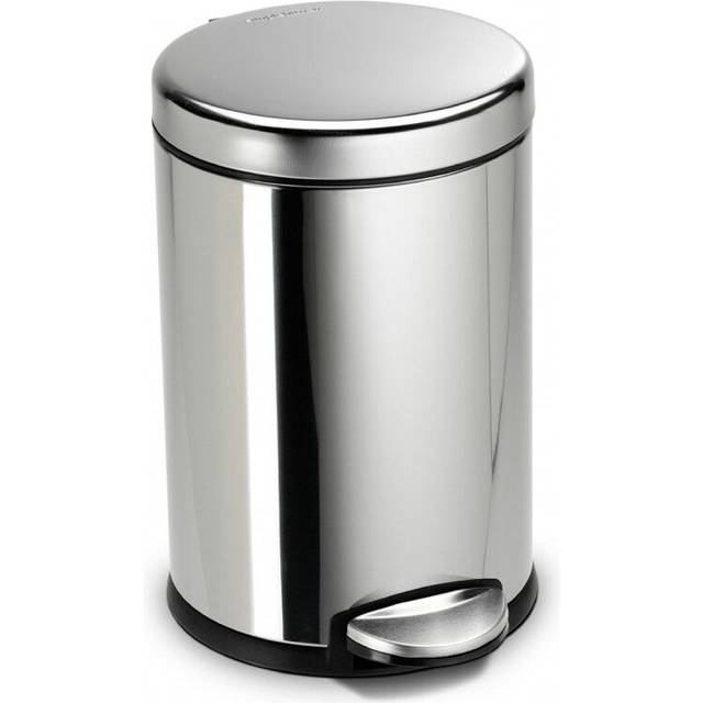 simplehuman 4.5 Litre Silver Round Pedal Bin