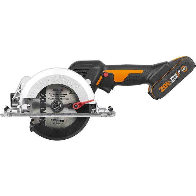 Worx 20V 46Mm Cordless Brushless Compact Worxsaw With X1 2.0Ah Battery &Amp; Charger - Black
