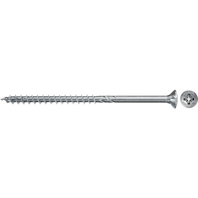 670226 FPF Power-Fast II 4.0 x 60mm Chipboard Wood Screws, Countersunk Head with Phillips, Partial Thread, Galvanised Blue Passivated, Box of 200