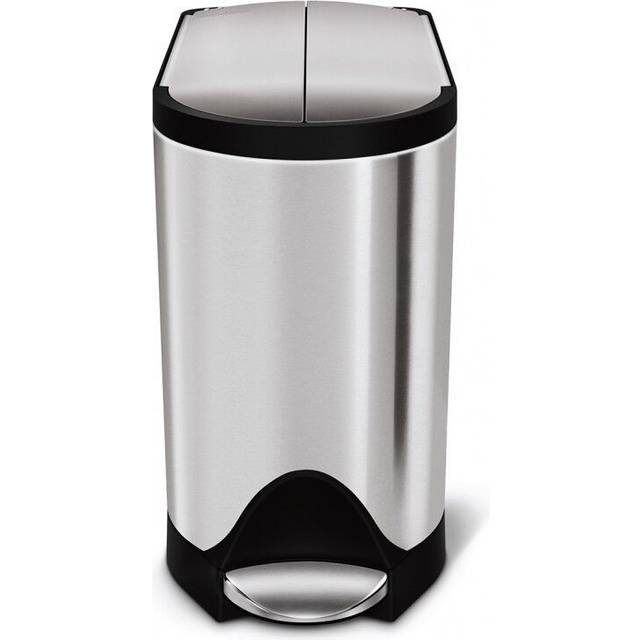 Simplehuman 10L Butterfly Pedal Bin, Brushed, Grey