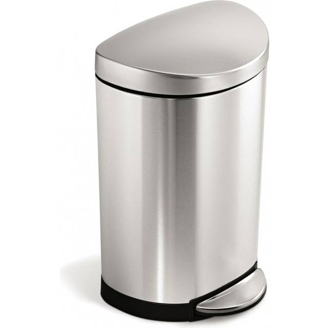 SIMPLEHUMAN CW1833 10-Litre Circular Rubbish Bin - Matte Stainless Steel, Stainless Steel