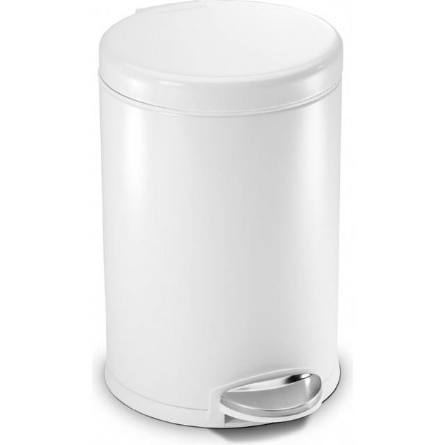 Simplehuman 4.5L Round Bathroom Pedal Bin - White (4.5L)
