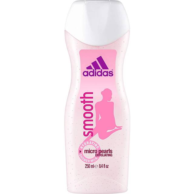 2 X 250ML ADIDAS SMOOTH SHOWER MILK MICRO PEARLS HYDRATING EXFOLIATING FOR WOMEN