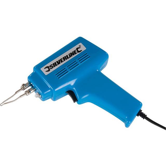 Silverline Electric Soldering Kit 9pce 100w / 30w -  soldering kit 100w 30w electric iron silverline gun set stand tool 9pce 845318 electrical case