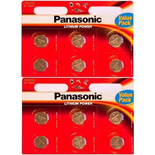 Panasonic CR-2032 Lithium Coin Battery - Pack of 12