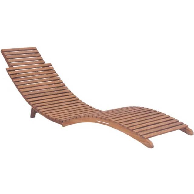 vidaXL Folding Sun Lounger Solid Teak Wood - Brown