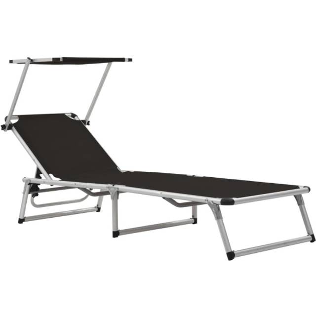 VidaXl Solsäng Med Tak 189X58X27 Cm Röd