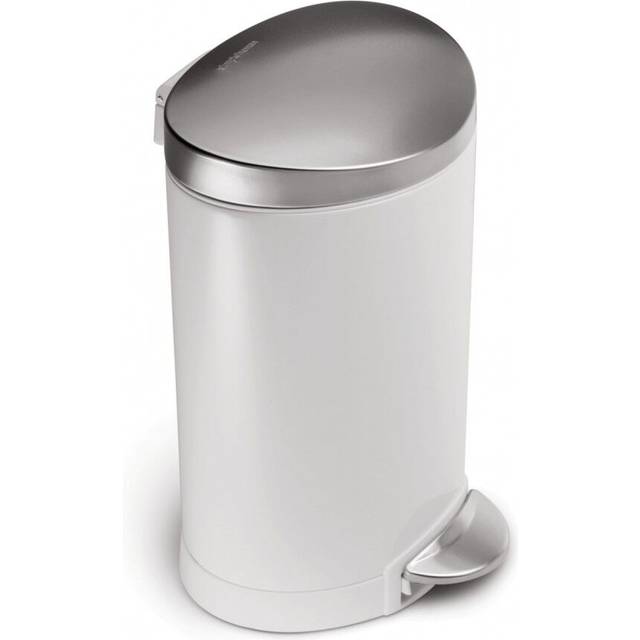Simplehuman 6L Semi-Round Bathroom Pedal Bin - White (6L)