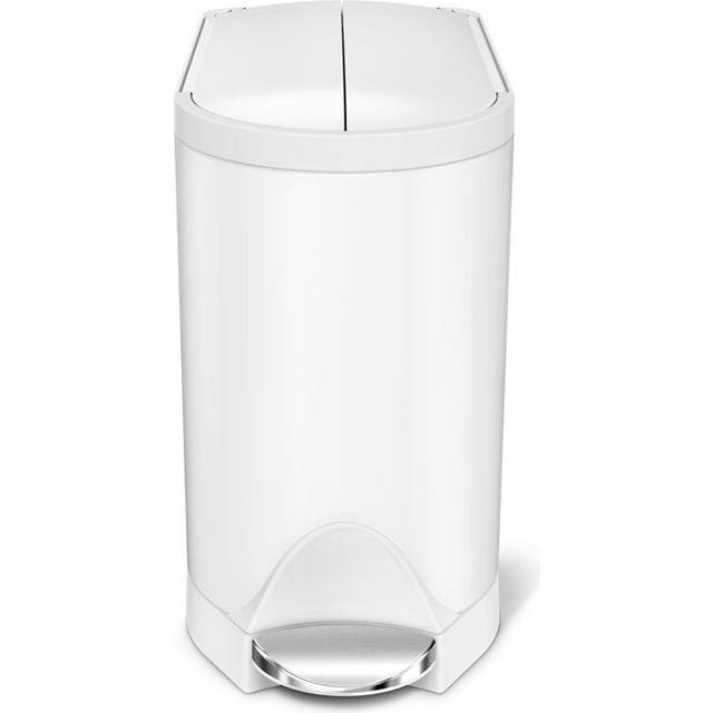 10-Litre Butterfly Step Pedal Bin - White (10L)