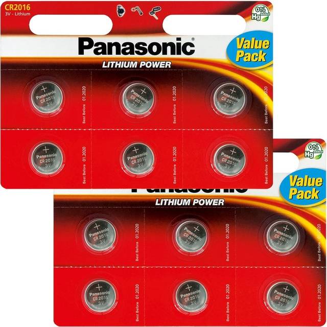 Panasonic CR2016 Coin Cell Batteries | 12 Pack