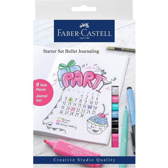 Faber-Castell Bullet Journaling Starter Set, Multicoloured, 9 Pieces, Multi